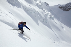 Skiing on glacier