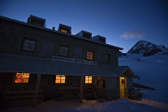 The Pizzini Hut at night