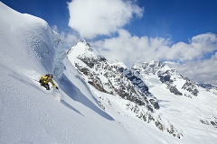 Skiing beneath the Gran Zebru