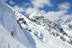 Skiing beneath the Gran Zebru